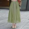 High-Quality Retro Jacquard Mandarin Collar Frog Button Top & Skirt Set