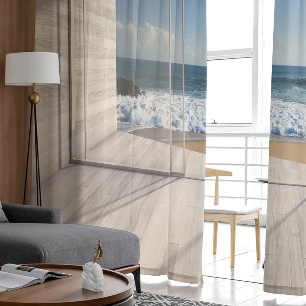 Window Openings Rocks Seaside Views White Tulle Curtains For Living Room Bedroom Space Space Children Room Kitchen Area Window Decor Sheer Voile