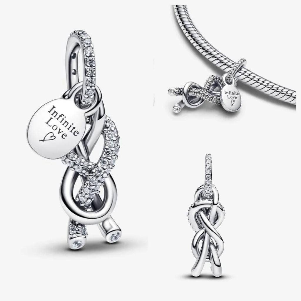 Colorful Full Diamond Charms Copper Heart Blooming Rose Round Beads Pendant Fit Original Bracelets Necklace Jewelry