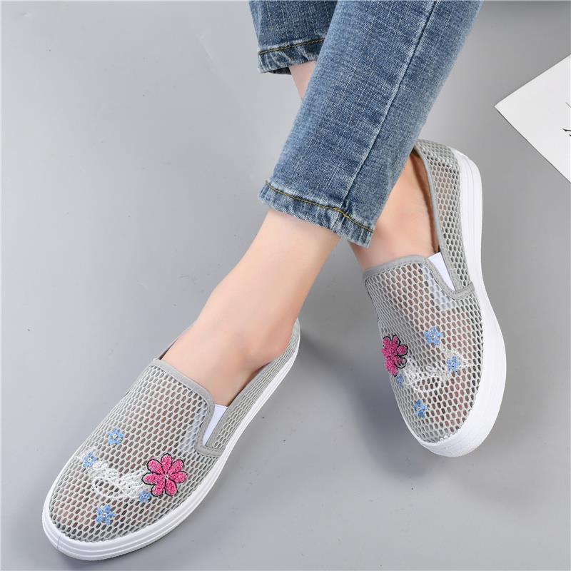 Women's Tennis Shoes Anti Slip Casual Sports White Shoes Shallow Mouth Shoes Flat Shoes Breathable