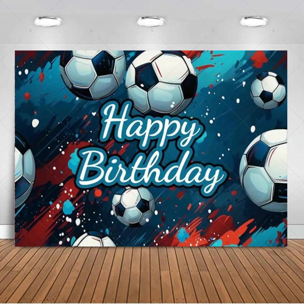 Jungen Fußballfeld-Thema Geburtstagsparty Banner Hintergrund, Erwachsenen- und Kindergeburtstagsparty Dekoration Fotografie Hintergrund