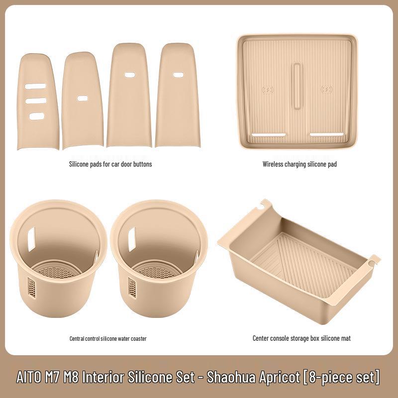 Fits 26 AITO M7/M8 Models: Central Control Wireless Charging Silicone Pad Upgrade Set