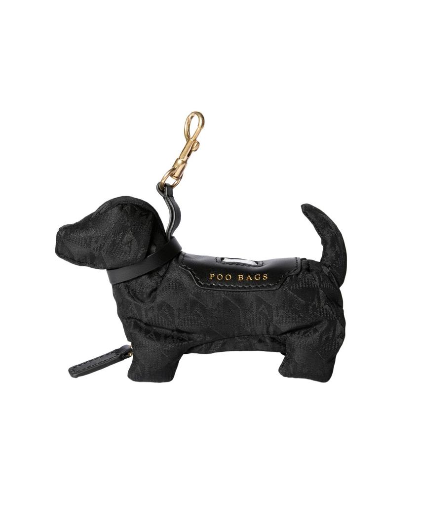 Anya Hindmarch Bag Charm 5050925 Charm Dog Poo Bag in AH Logo Nylon with One Size Calf, Women's, Black, [Used]
