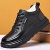 Winter Velvet Thickened Leather Waterproof Cotton Shoes Men's Non-slip Casual Shoes Warm Elderly Shoes Snow Boots Men's Shoes