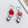Elegant Strawberry Heart Key Chain Adornment Stylish Keyring Pendant Fashionable Bag Charm Jewelry for Women and Girls