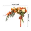 Exquisite Waterdrop Design Autumn Orange Flower Handheld Artificial Bouquet for Home Decoration and Events