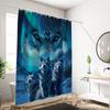 1Pc Glacier Wolf Print Waterproof Shower Curtain Bathe Partition Privacy Hanging Curtain 12 Hooks Multi Size Machine Washable