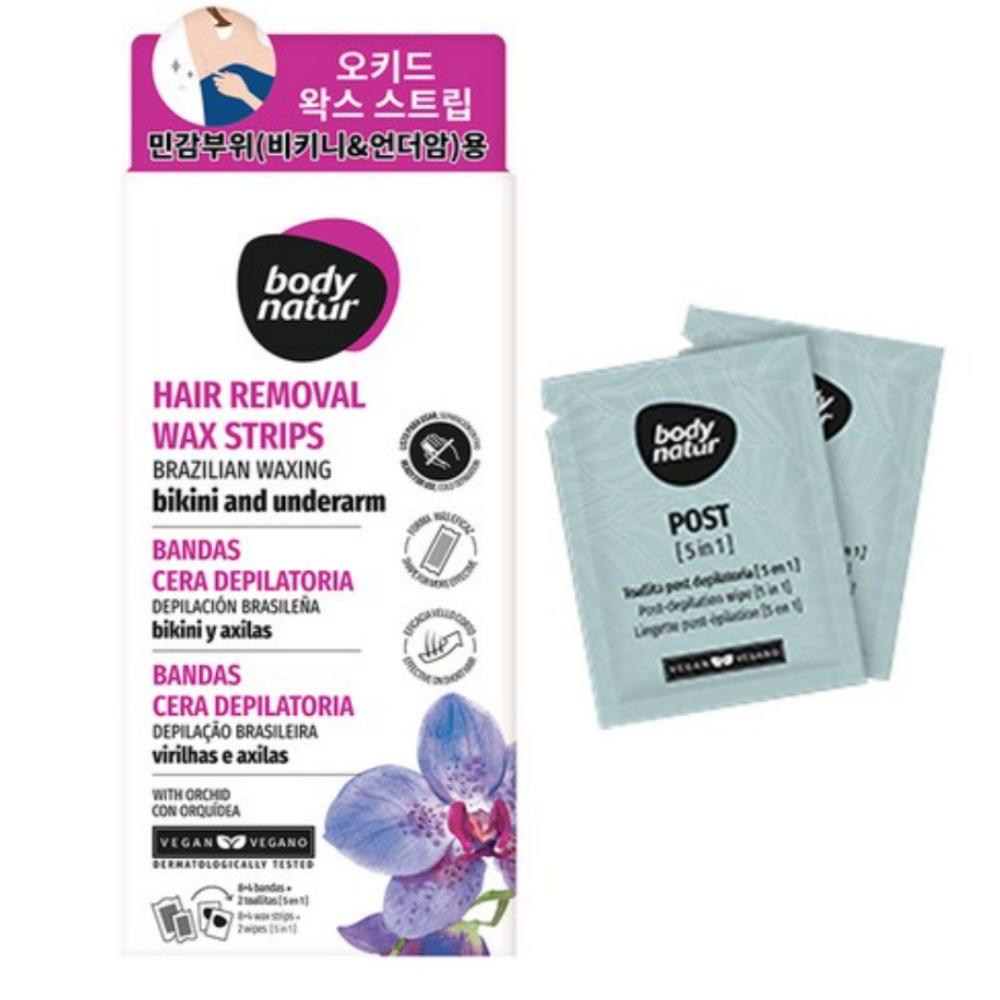 Body Natur Orchid Wax Strips for Sensitive Areas (Underarm & Bikini Line)