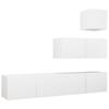4 Piece TV Cabinet Set White Particleboard