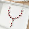 Resoul Gold Plated Crystal Pendant Tulip Necklace Flower Y Bohemian Wedding Necklace Fashion Jewelry