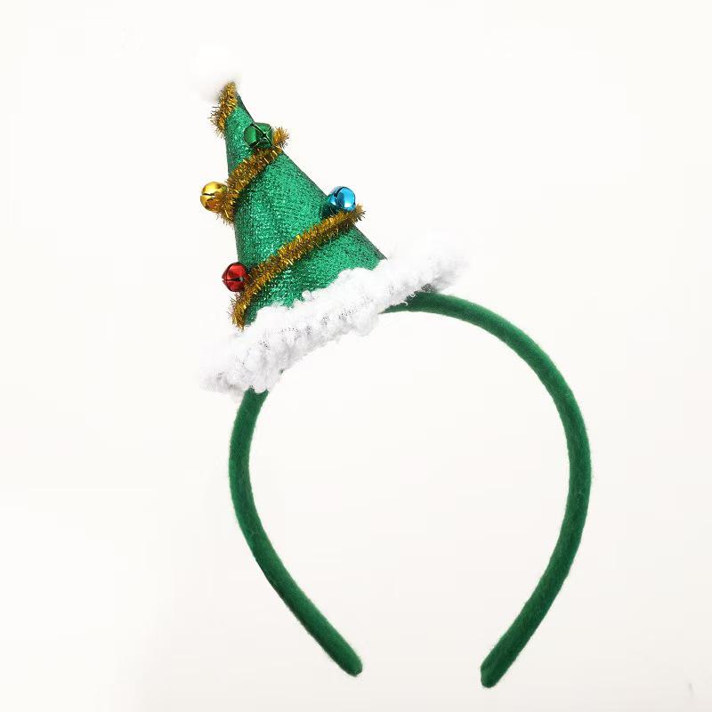 

Festive Bell Christmas Headband - Cute Plush Hair Accessory for Parties зелёный