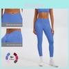 Nahtlose V-Taillen-Lack-Yoga-Leggings mit Feuchtigkeitstransport für Fitness und Laufen
