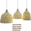 Bamboo Rattan Lantern Pendant Light Set