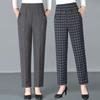 Plus Size High Waist Elastic Pants for Middle-Aged Women - Straight Leg, Casual Grandma Pants