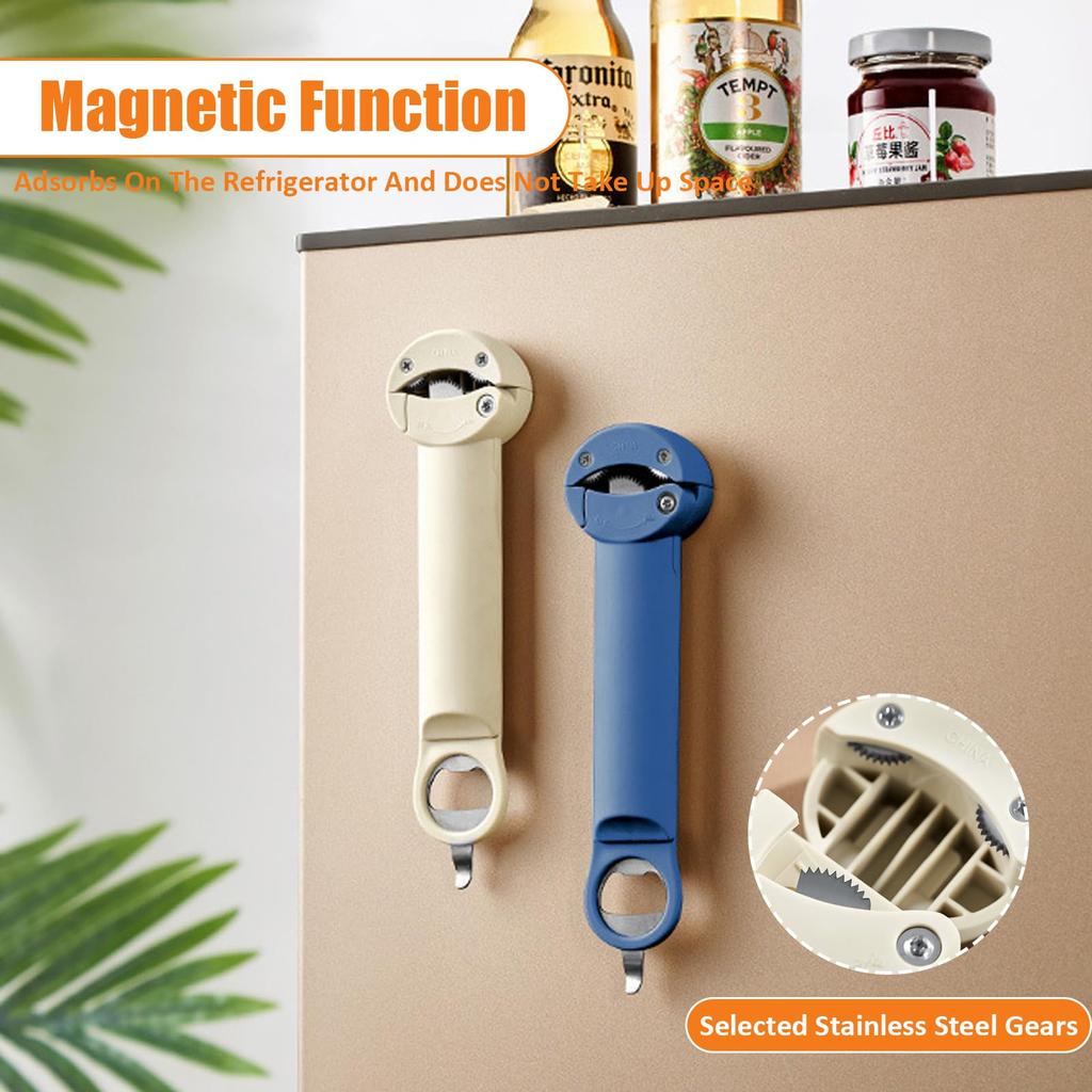 Multi-Function Bottle Opener Retractable JarOpener Stainless SteelThickened Handle Adjustable Screwer Labor-Saving Kitchen Tools