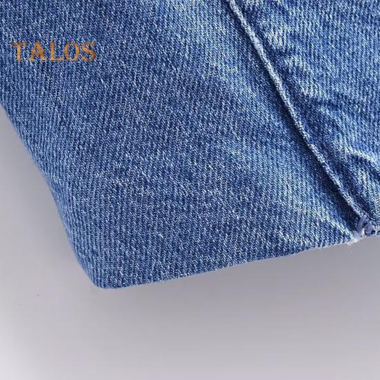 Kvinnor Denim Väst Kjol V-hals Ärmlös Enkelknäppt Kofta Väst Enfärgad Fickor Slim Fit Knapp Dragkedja Stängning Minikjol