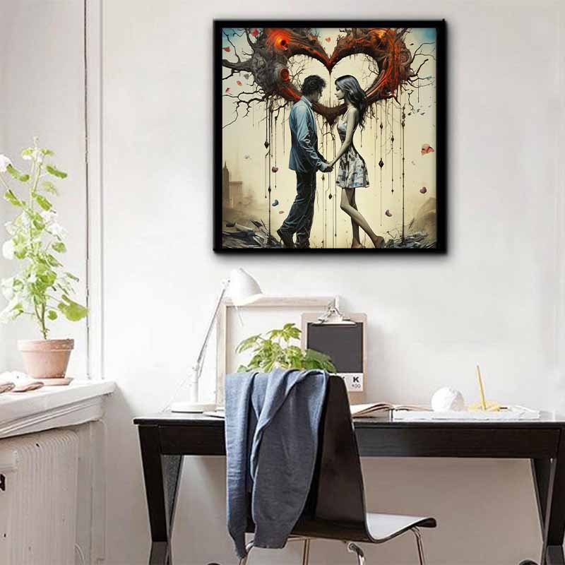 New Arrival 5D DIY Full Circle Diamond Painting "Love Tree for Couples" Embroidery Cross Stitch Home Decor Gift