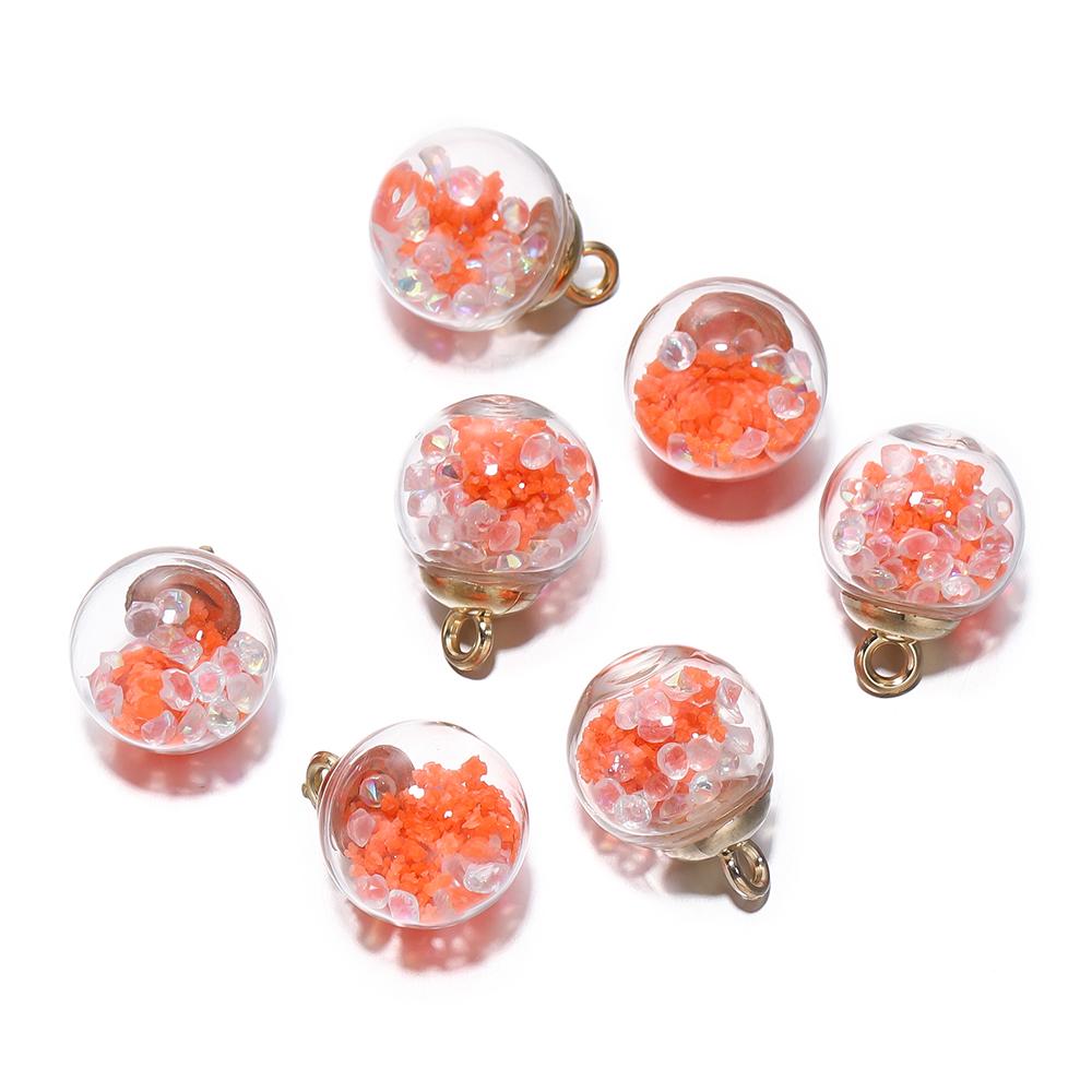 10Pcs Charms Luminous Transparent Glass Ball 16mm Pendants Crafts for DIY Earrings Necklace Jewelry Making Findings Accessories
