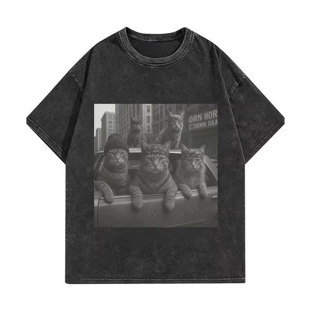Gewaschenes Sommer Hilfs Baumwoll T-Shirt T-Shirt Vintage Mode Grafik T-Shirt Hohe Qualität Spaß Für Männer Und Frauen Terrier