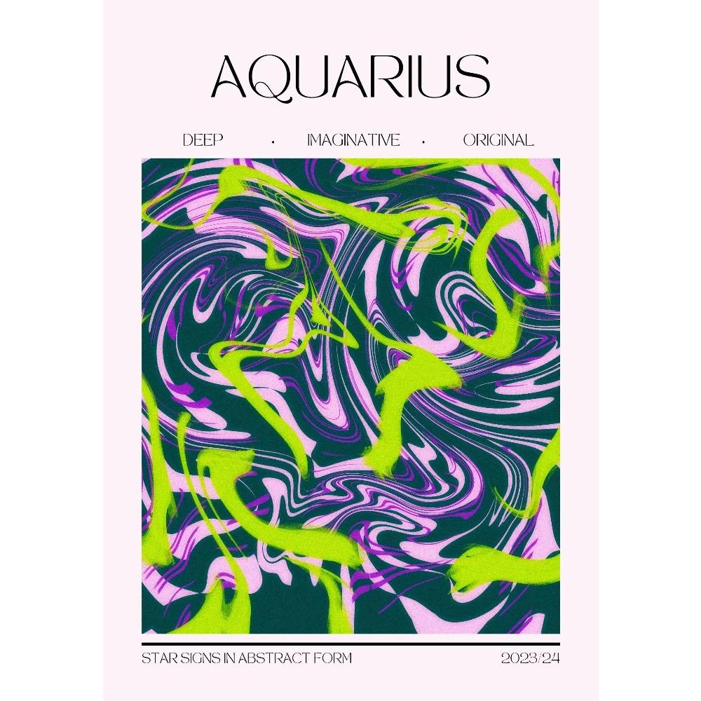 Unique Abstract Zodiac Posters Water Signs Astrology Gemini Prints Canvas Painting Spiritual Wall Art Pictures Home Room Decor