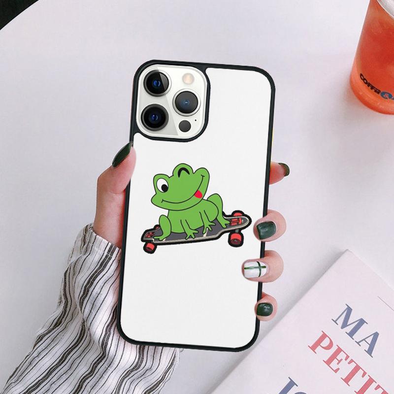 

Лягушка Скейтборд Милый Кавайный Чехол для Телефона Для iPhone 17 Air 14 13 12 16Pro Max 15 Plus Max Чехол Оболочка coque iPhone 11pro max