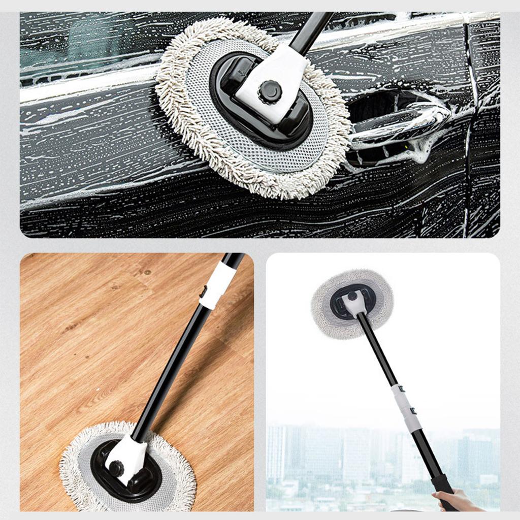 Щетка для мытья автомобиля из микрофибры шенилла, 3-секционная, изогнутая, телескопическая, для чистки дверей, подоконников, ветровых стекол, мытья грузовиков