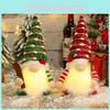 Doll Sled Christmas Ski Gnome Led Light Rudolph Decor Home Xmas New Year Gifts