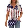 Damenmode Lässig Plissee V-Ausschnitt Kurzarm T-Shirt Tops