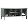 350995 vidaXL Étagère à chaussures pieds en métal Gris 106x35x45 cm Bois OSLO