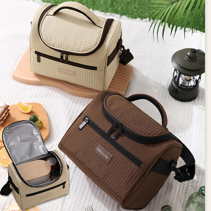 Lunch Box Lunch Bag Tote Cooler Portable Outdoor Picnic Office School Insulation Bag Keep Warm with Shoulder Strap