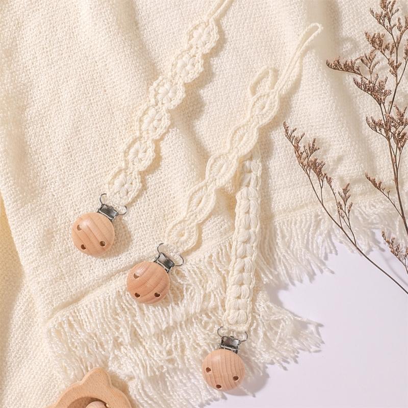 3pcs Newborns Dummy Chain Baby Soother Chain Pacifier Holder Woven Dummy Clip Toddlers Infant Pacifier Strap Baby Supply