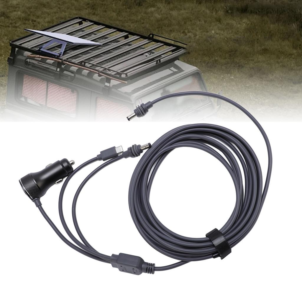 3 in 1 Power Cable USB C Car 18AWG 48W PD30W QC3.0 Power Supply Adapter 6.6ft Cable for Dish , Portable, Heatproof