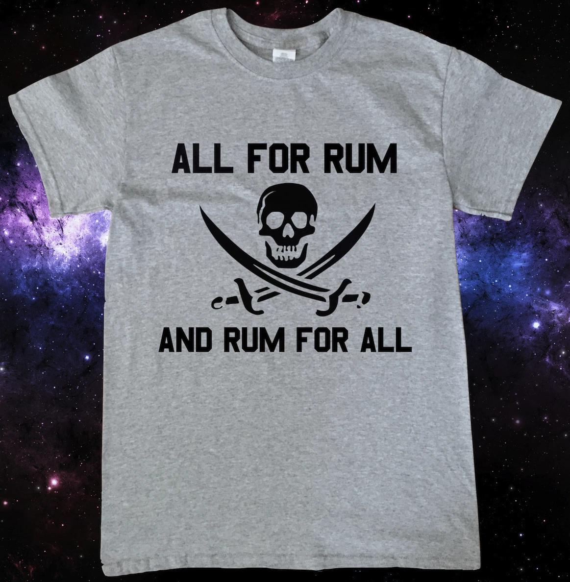 All for Rum Pirate Drinking T-Shirt L