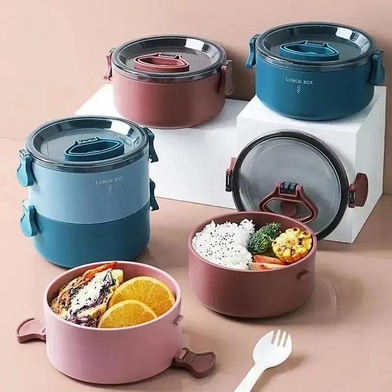 1/2layer Lunch Box Food Container Snack Lunchbox Meal  Food Container Storage Box Thermos Lunch Box