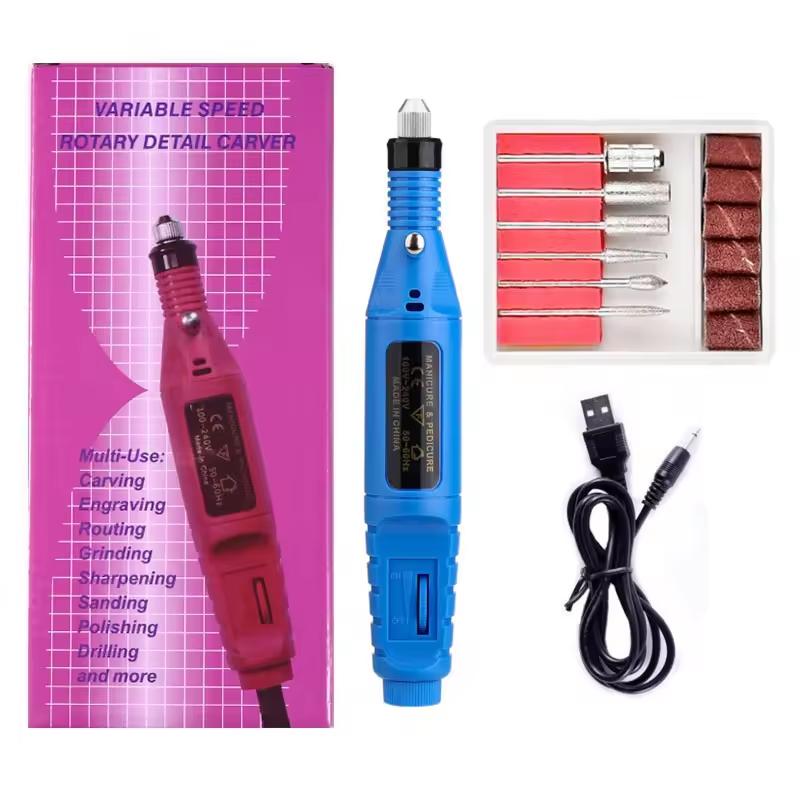 Electric Professional Nail File Kit, Manicure, Pedicure, Polishing, Shaping Tools, Portable Electric Nail Sharpener