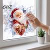 Odorless Wall Decals 3D Christmas Static Window Clings, Santa Snowman Reindeer Glass Stickers, Easy Peel Stick Decor PVC Holiday for Home Party