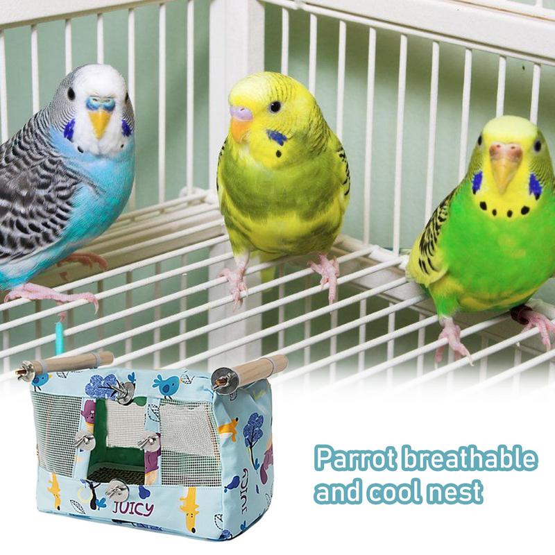 Bird Nest House Breathable Bird Nest Snuggle Hut With Cool Mat Animal Hut For Budgerigar Parakeet Conure Cockatiel Mynah Finches