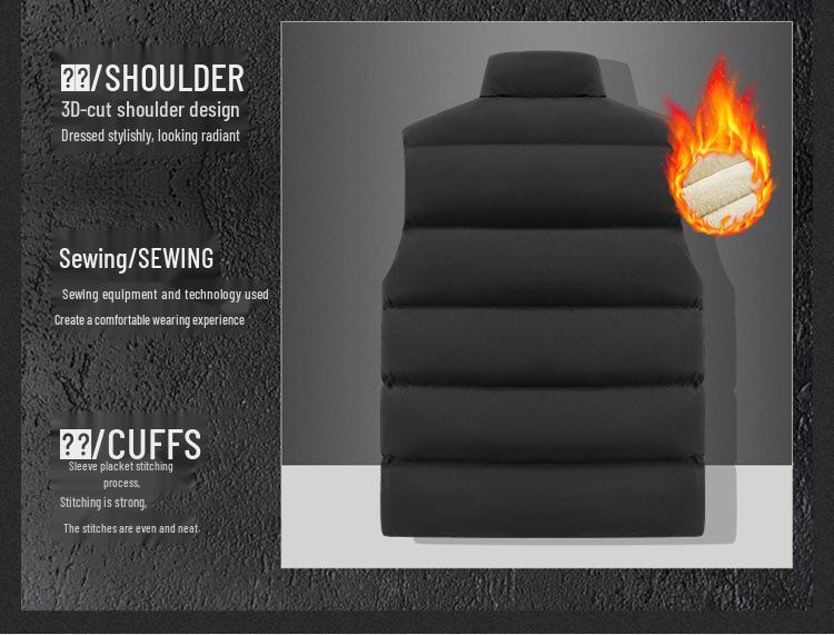 Unisex Custom Logo Sleeveless Cotton Vest with Velvet Lining for Autumn/Winter