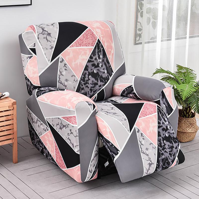 Recliner Chair Cover 4-Pieces, Stretch Sofa Slipcover 1 Seater Sofa Covers for Living Room Furniture Covers with Elastic Bottom
