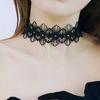 Gothic Black Lace Necklace For Women Girl Boho Crystal Pearl Sexy Lace Choker Punk Dark Lolita Style Halloween Jewelry