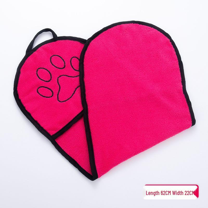 

Chenille Dog & Cat Exfoliating Bath Towel Glove - Absorbent & Quick-Drying