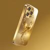 Diamond Gold Phoenix Glass Phone Case Suitable for iPhone 17 16 15 14 13 12 11 Pro/Max/Plus Anti Drop and Anti Shock Back Cover