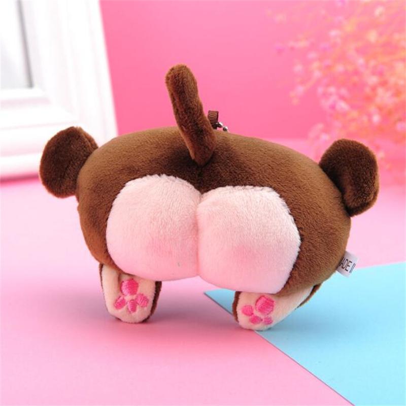 9Cm Cute Cat Butt Plush Toys  Fun Animal Buttocks Corgi Pig Butt Keychain Soft Fidget Toys Female Bag Decoration Student