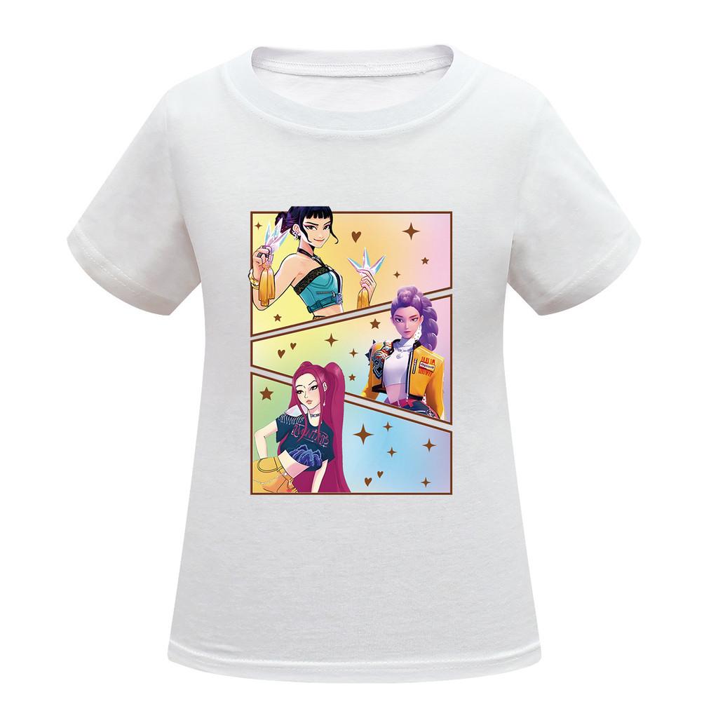 

Детская футболка с короткими рукавами с принтом аниме, мультяшная, K-POP, Руми, Зои, Мира, повседневная 170cm