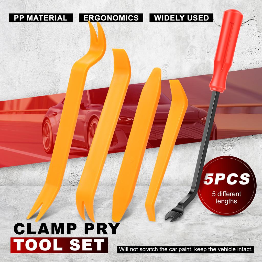 5 Pcs Auto Trim Removal Tool Car Door Clip Cars Disassembly Tools Set Automotive Dashboard Audio Interior Panel Removal Tools
