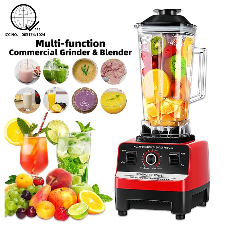 OUTDOORMORE 2.5L Heavy Duty Blender 3-in-1 Fruits and Vegetables Juicer Blender High Power Blender-Red