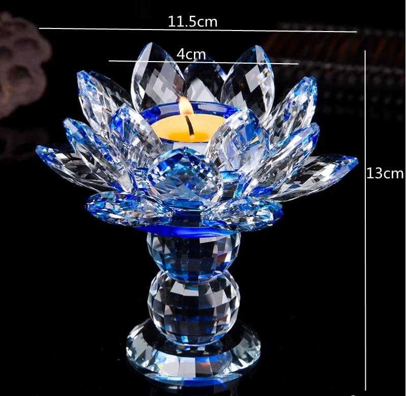 Household Colorful Crystal Lotus Candlestick, Butter Lamp Holder, Buddha Offering Lamp, Interior Decoration, Buddha Hall, Prayer