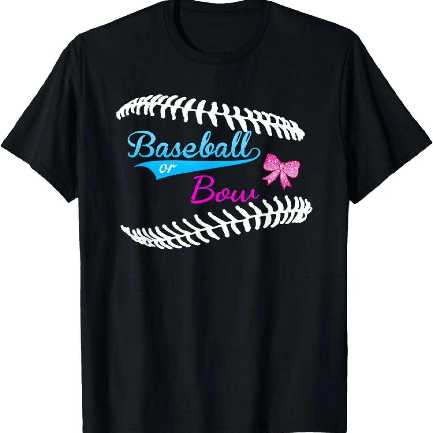 

Baseball Gender Reveal Team Shirt-Baseball or Bow Party Team T-Shirt XXXXXL чорний