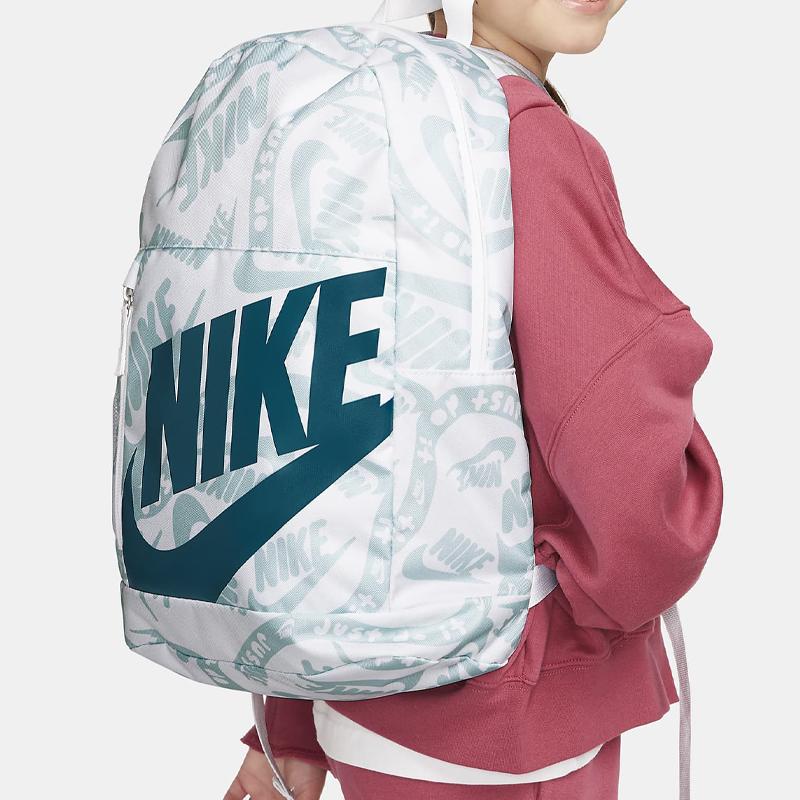 Nike Polyester Backpack Regular Unisex White & Geode Teal FB2818-100
