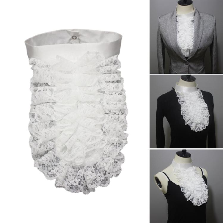 Ruffle Lace Jabot False Collar Steampunk Victorians Colonial Neck Collar Necktie